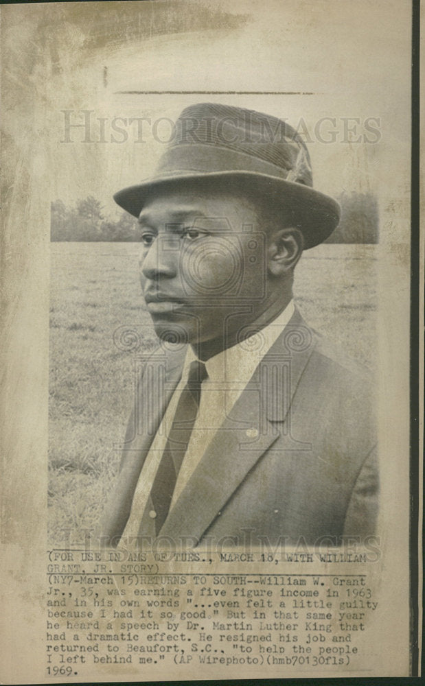 1969 Press Photo William Grant Jr Five Five Income  - Historic Images