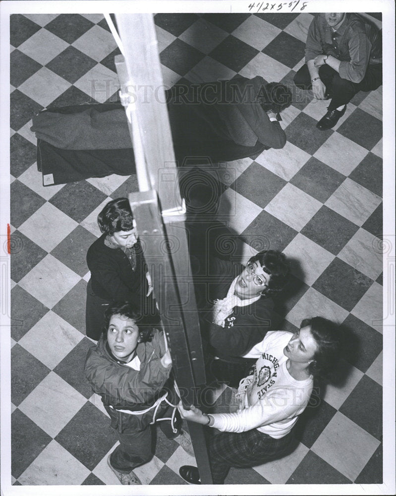 1960 Press Photo Marge MC Donald Ladder Rescue Team - Historic Images