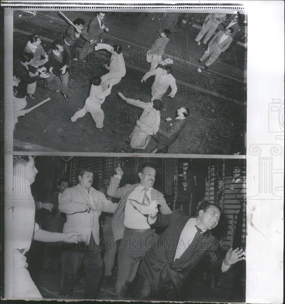 1956 Press Photo Manuel Prado Election Trimmings Fight - Historic Images