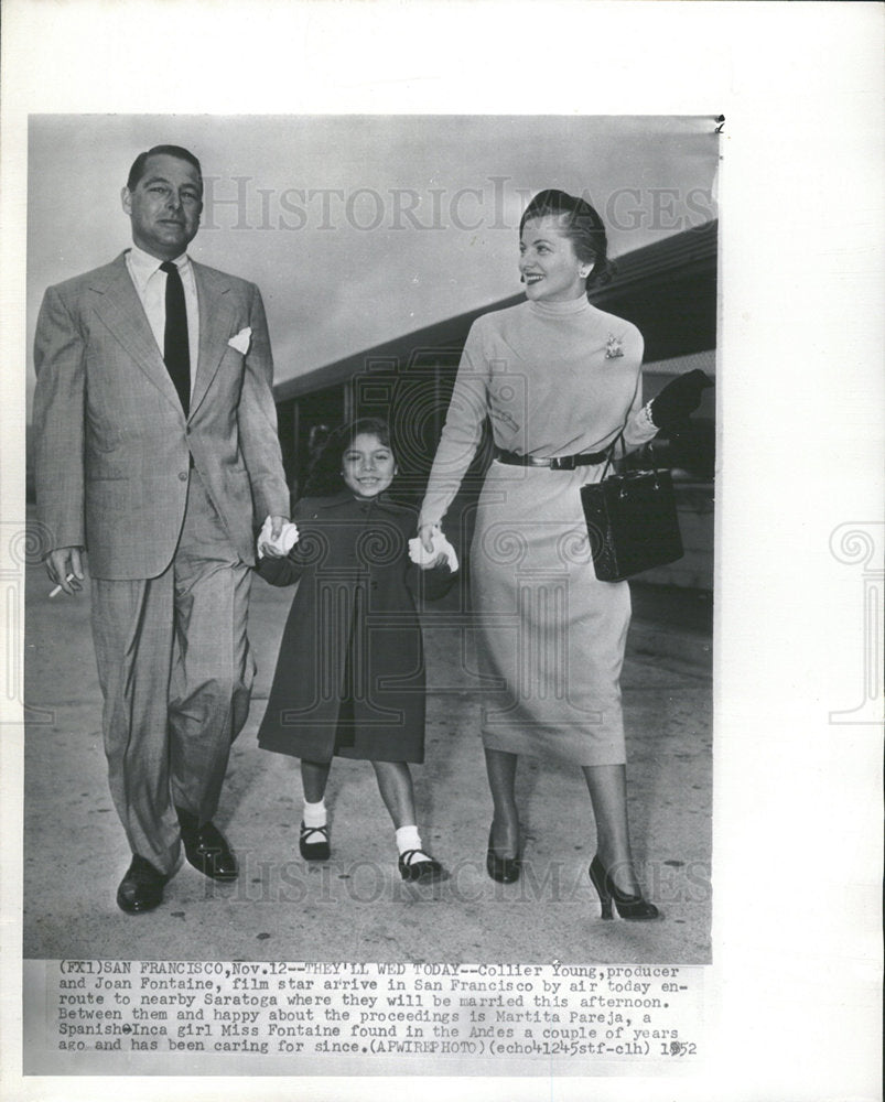 1952 Press Photo Joan Fontaine American Actress Chicago - Historic Images