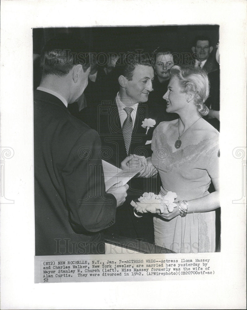 1952 Ilona Massey Charles Walker Wedding-Historic Images