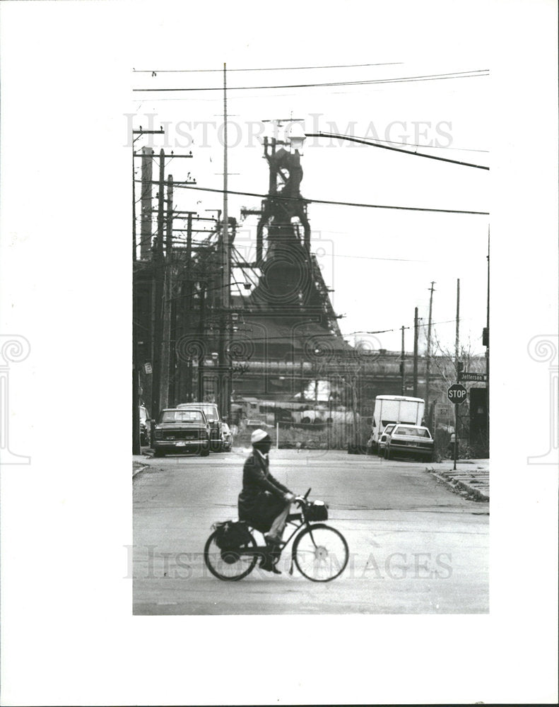 1989 Press Photo Zug Island River Rouge Detroit - Historic Images
