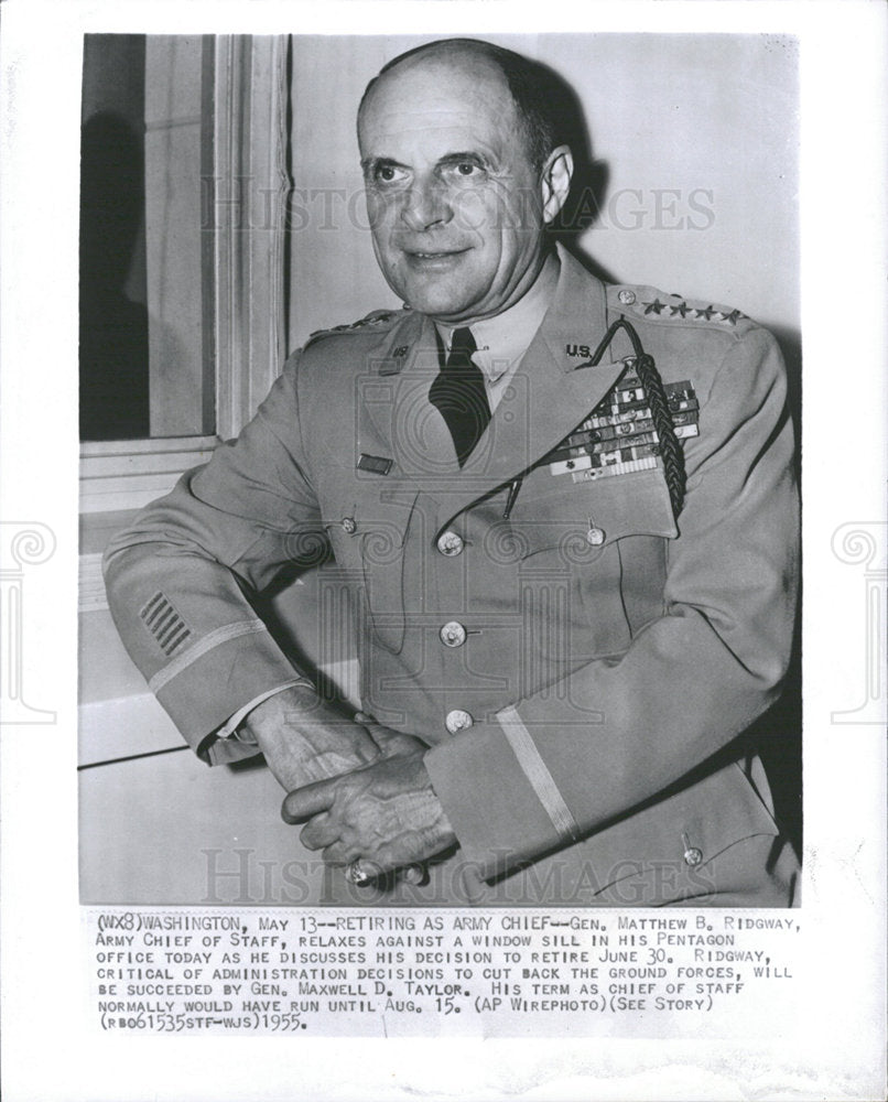 1955 Army General Matthew Ridgway Retires-Historic Images