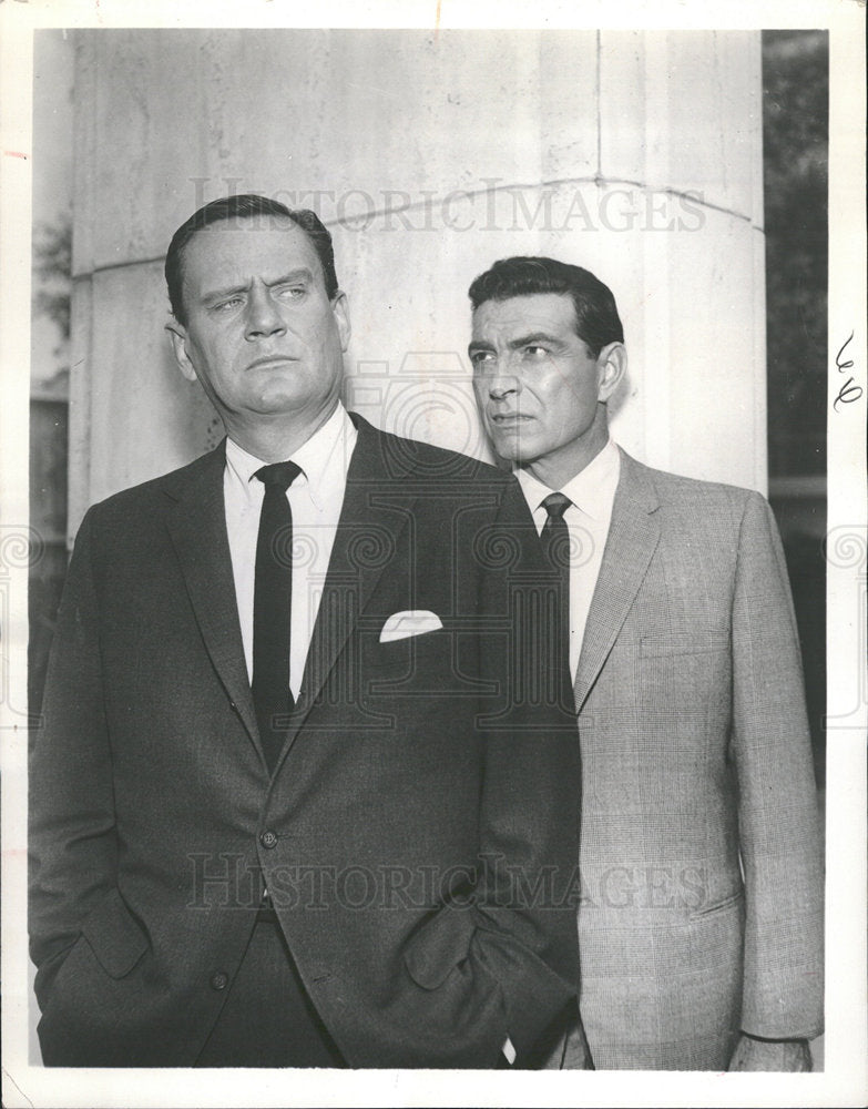 1961 Press Photo Actors Stephen McNally, Wendell Corey - Historic Images