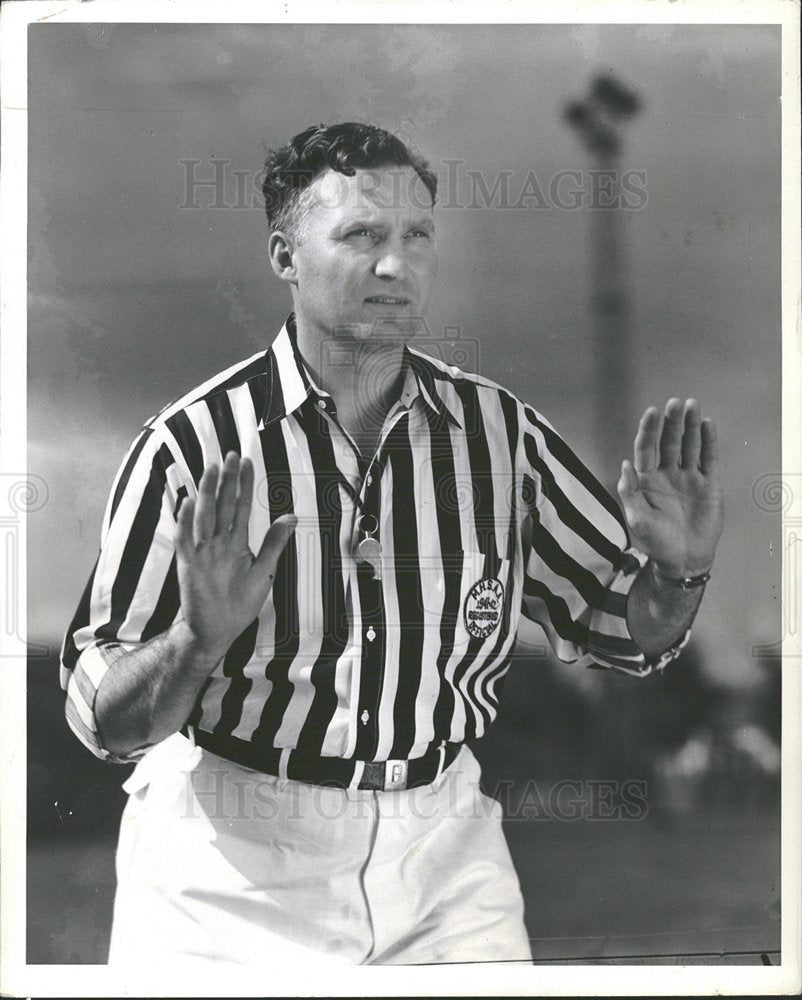 1942 Press Photo Foot ball signals rules interference  - Historic Images