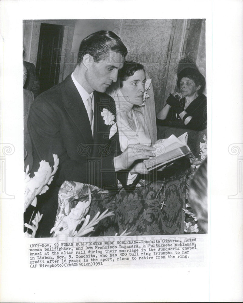 1951 Conchita Cintron Bullfighter Marriage-Historic Images