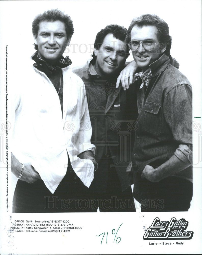 1989 Press Photo Larry Gatlin Brothers Band Country - Historic Images