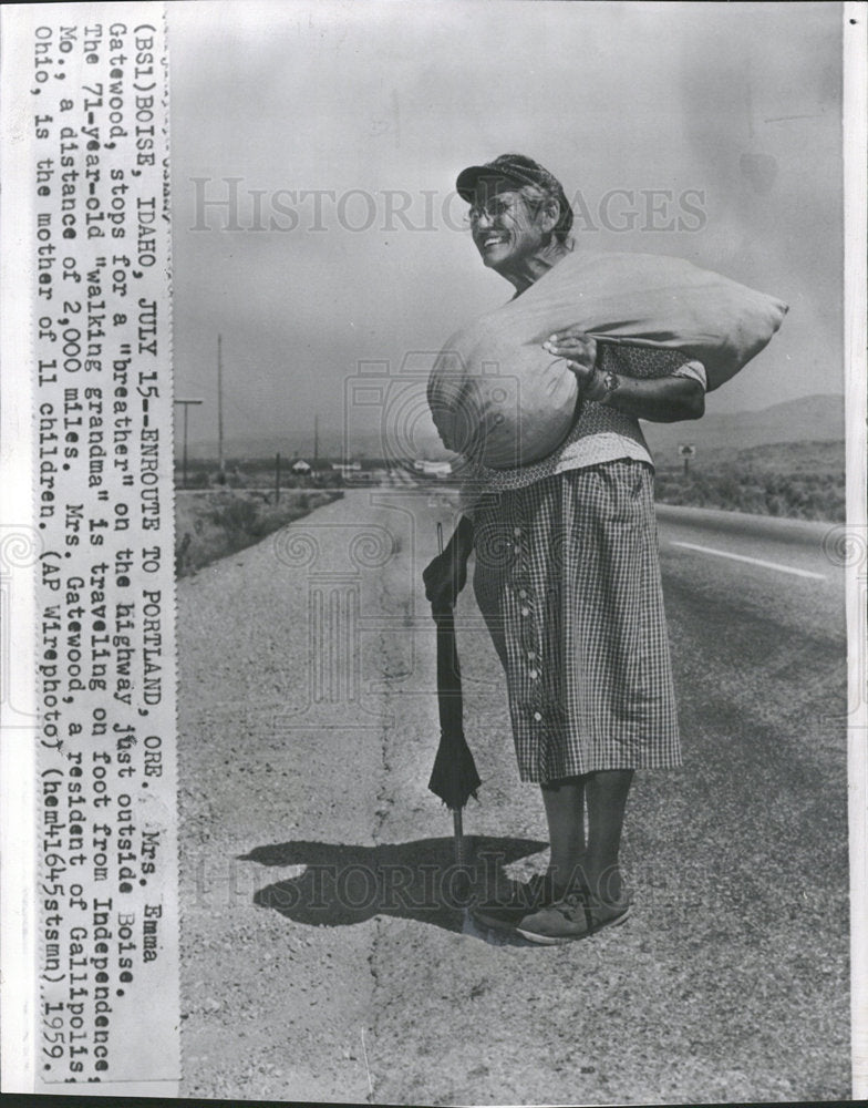 1959 Press Photo MRS. EMMA GATEWOOD BOISE - Historic Images