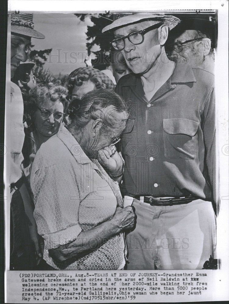 1959 Press Photo Mrs. Emma Gatewood Extreme Hiker - Historic Images