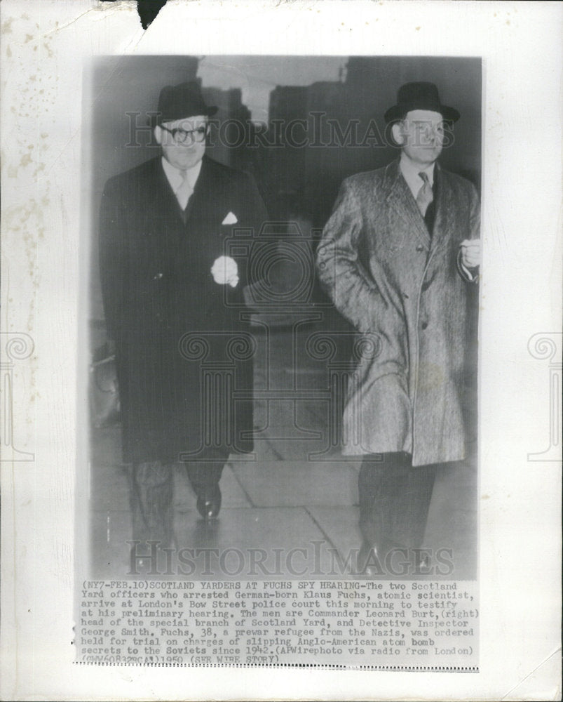 1950 KLAUS FUCHS LEONARD BURT EORGE SMITH - Historic Images