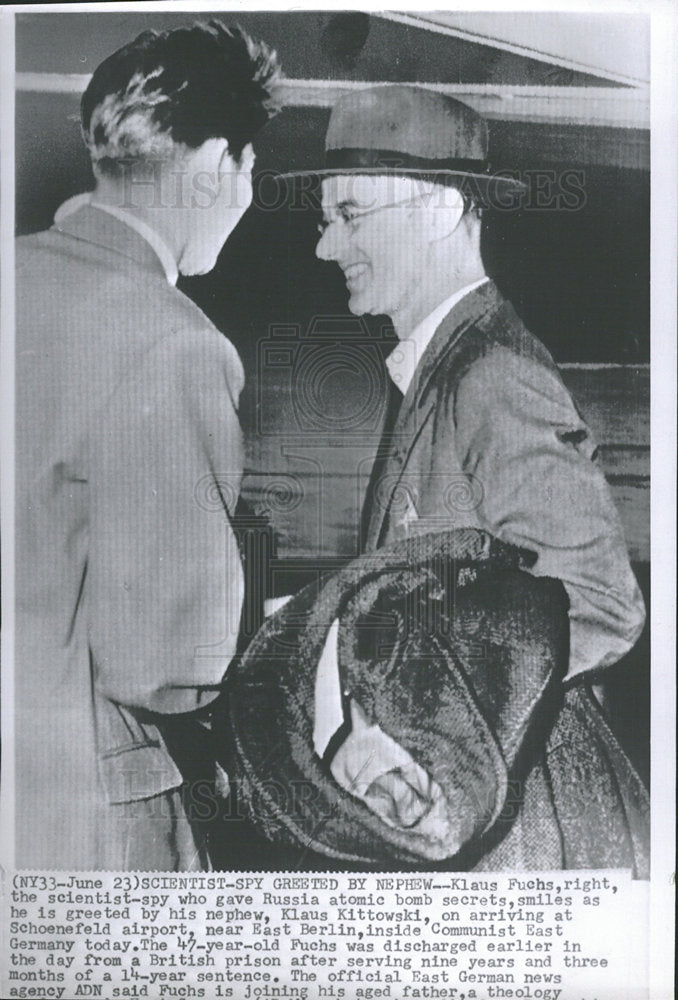 1959 Press Photo Klaus Fuchs and Klaus Kittowski - Historic Images