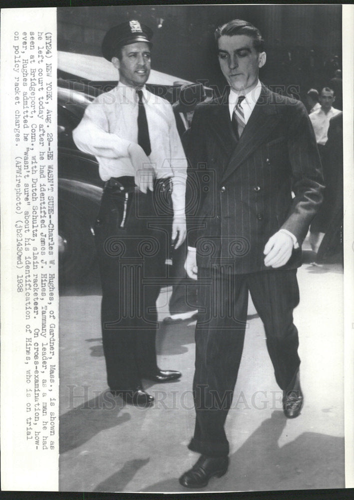 1938 Press Photo Charles Hughes witness in trial - Historic Images