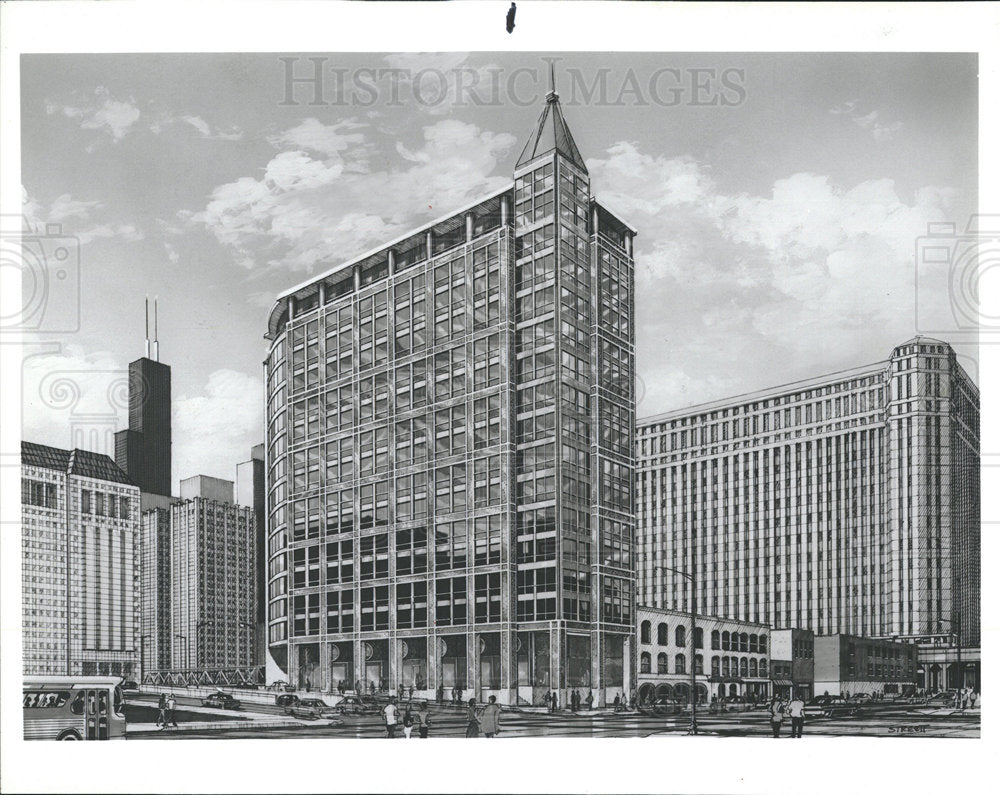 1989 Press Photo 350 N. LaSalle Office Building  - Historic Images