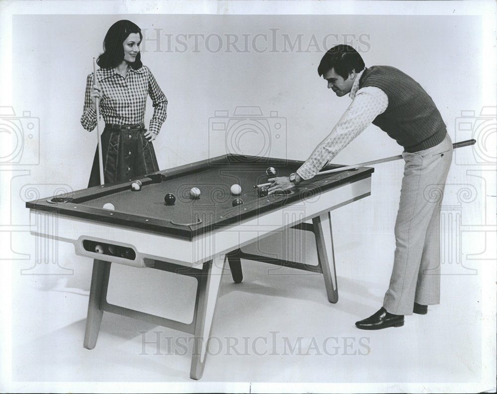 1973 Press Photo Steve Ellingston Pool Table Pattern - Historic Images