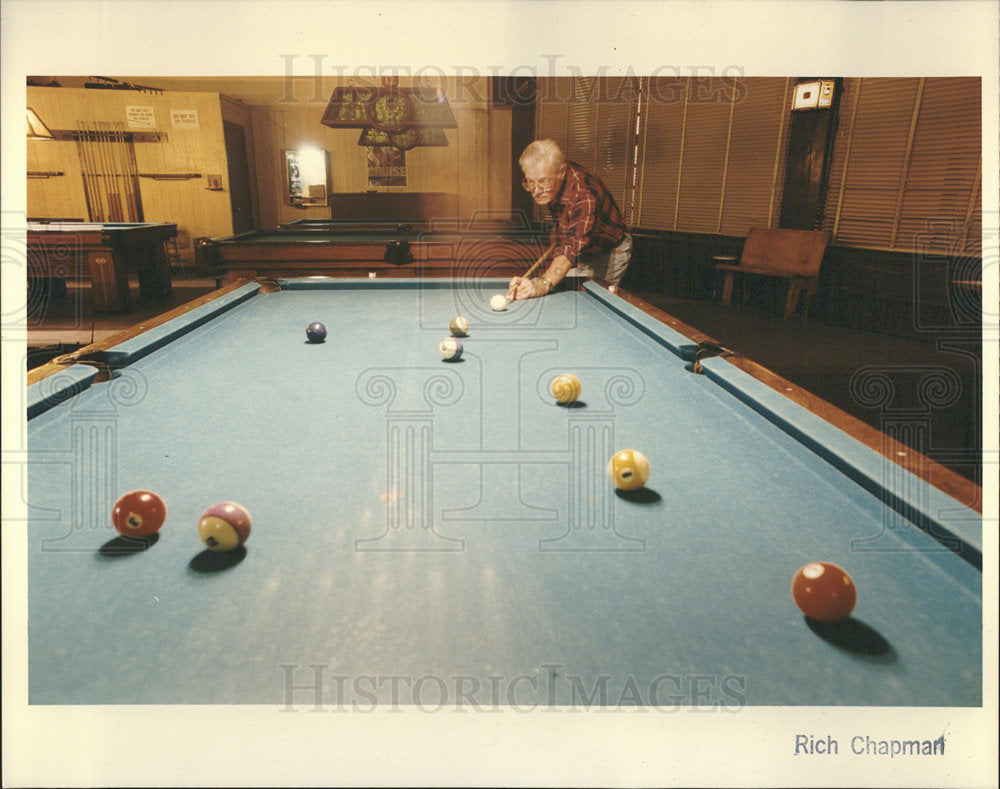 1993 Press Photo Augie Juran, 20-year Pool Player - Historic Images