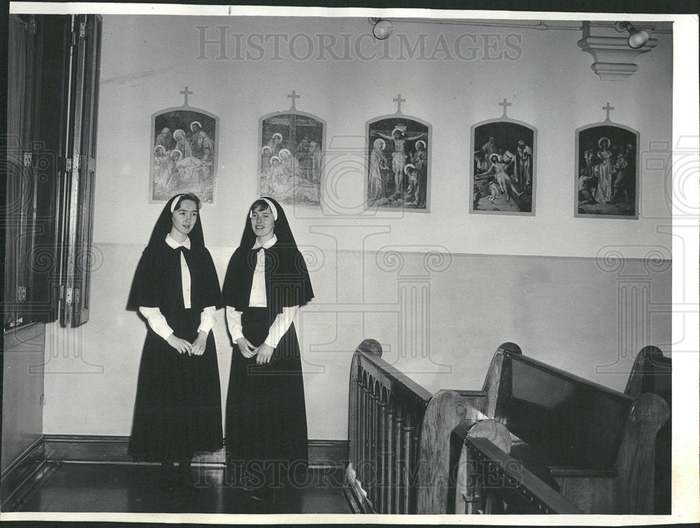 1964 Press Photo Postulants Poor Clares Cloister - Historic Images