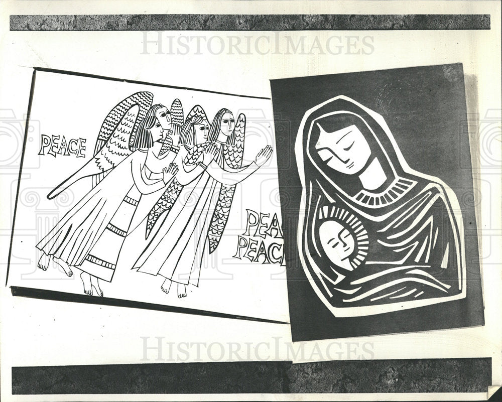 1964 Press Photo Nun-made Christmas Cards popular - Historic Images