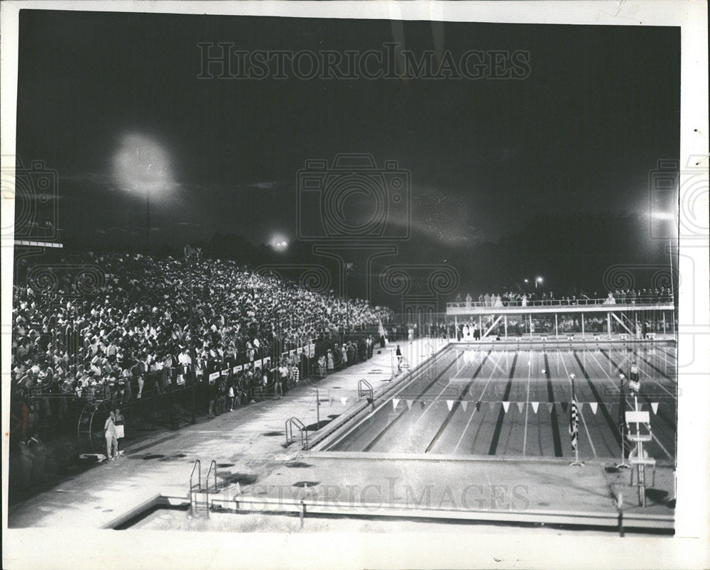 1959 Press Photo Portage Park Swimming Events Illinois - Historic Images