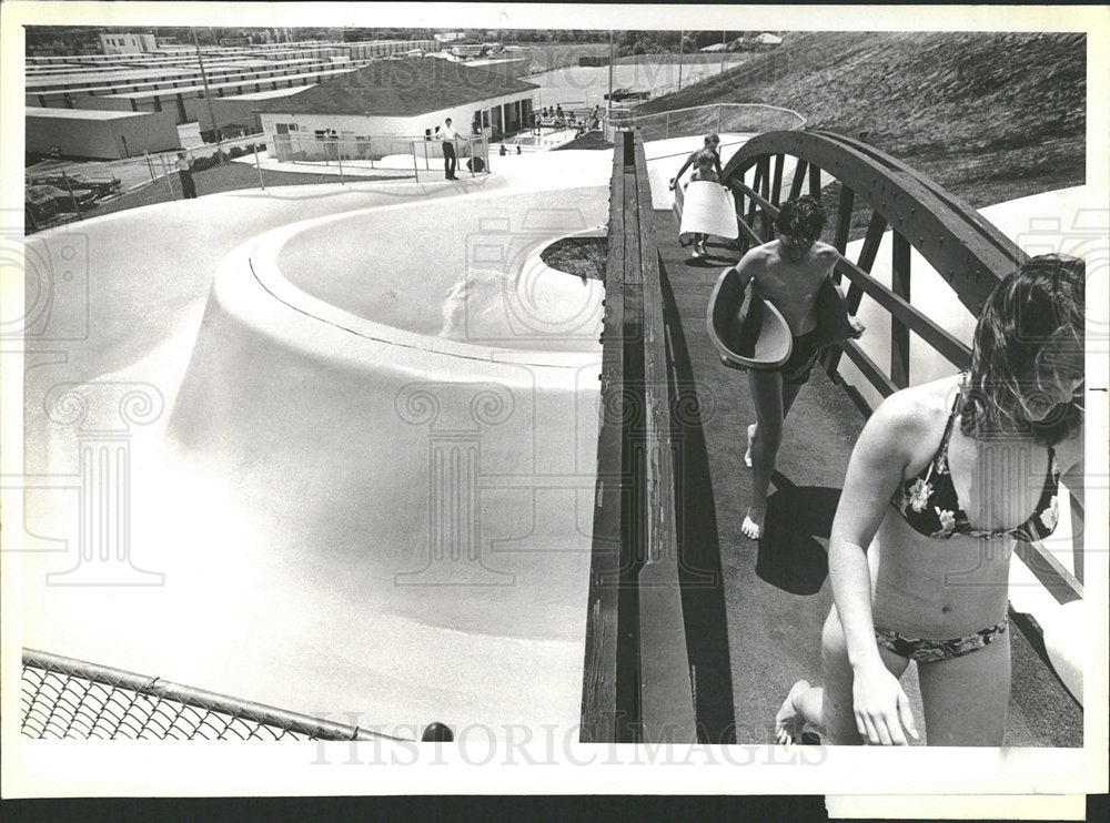 1981 Press Photo Ebenezer Floppenslopper Water Slide - Historic Images
