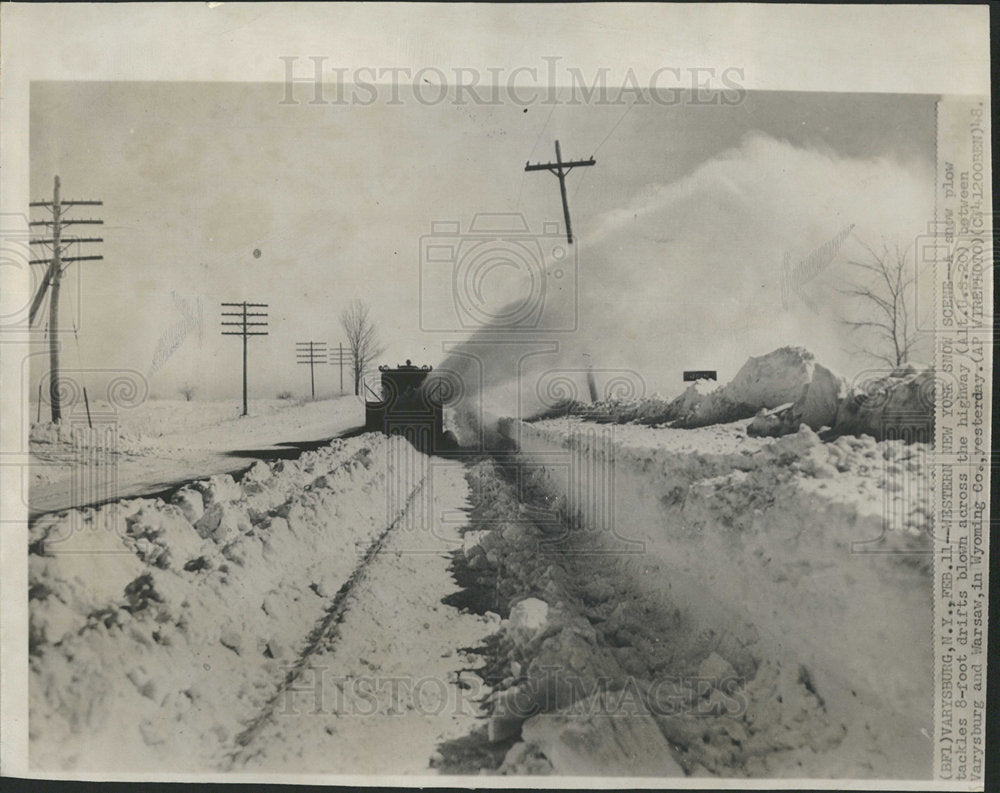 1948 A Snow Plow Tackles 8-foot Drifts - Historic Images