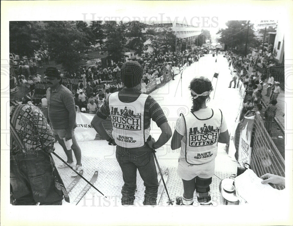 1985 Press Photo Skier Atlanta City Georgia Slope Run  - Historic Images