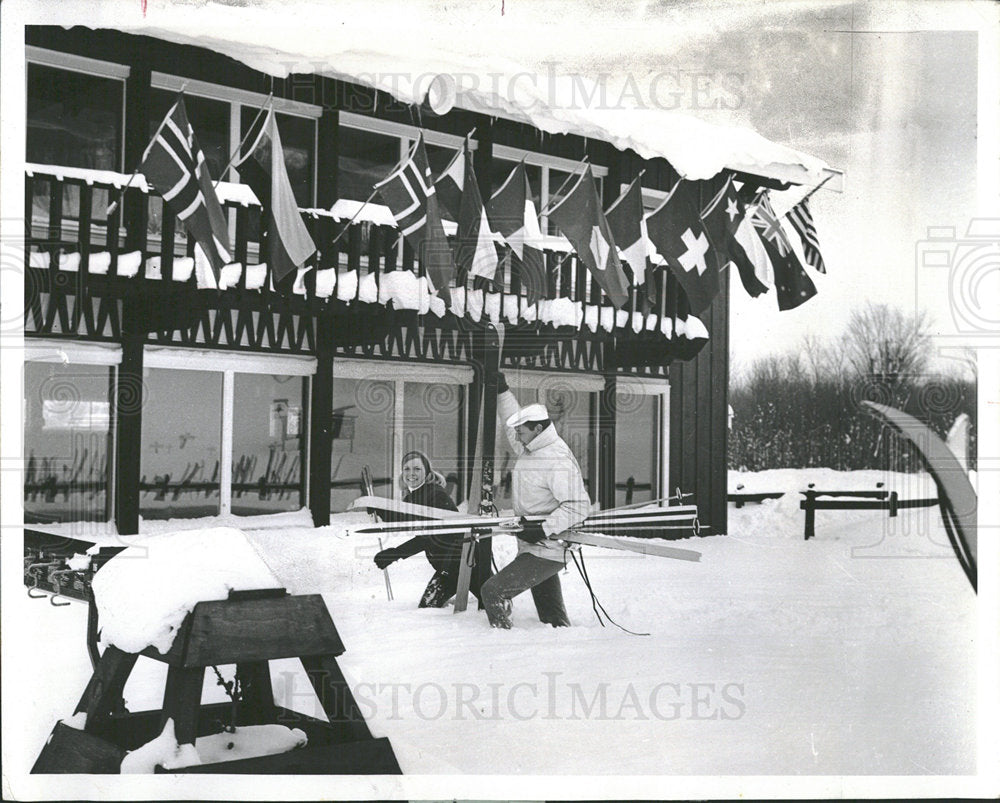 1970 Press Photo Big Powdehorn Mountain Michigan snows  - Historic Images