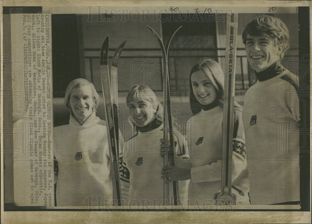 1972 Press Photo U.S. Cross Country Ski Team in Denver - Historic Images