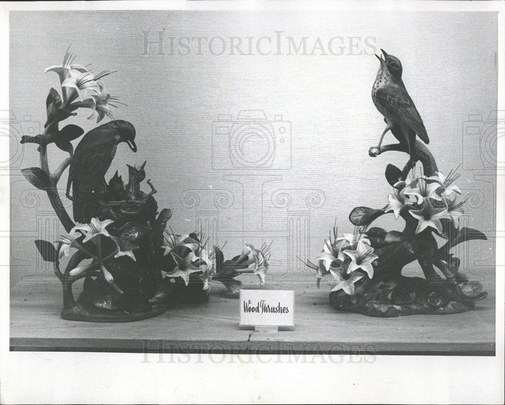 1969 Press Photo Art Decorative bird Sculptured Stocks - Historic Images