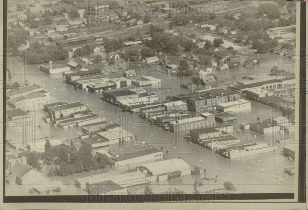 1976 Press Photo Tatch Dam Downtown Rex bury water Area - Historic Images