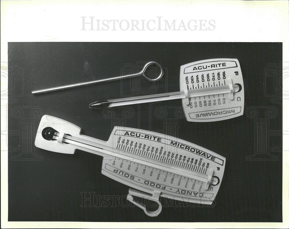 1986 Press Photo AcuRite Microwave Food Thermometers - Historic Images
