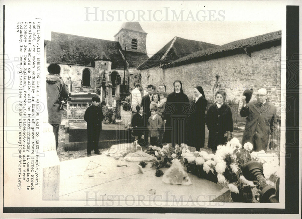 1970 Press Photo Charles de Gaulle Cemetery France - Historic Images