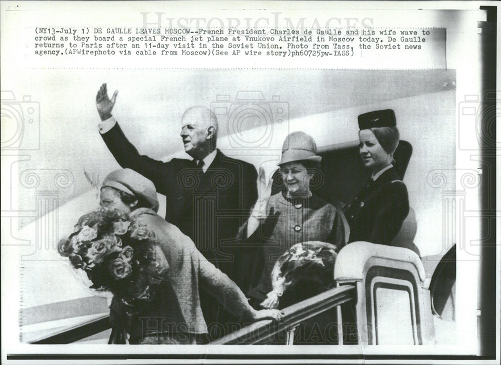 1966 Press Photo French President Charles De Gaulle   - Historic Images