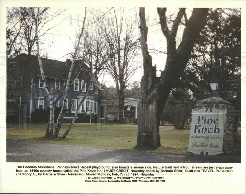 1994 Press Photo Poconos Mountain Pennsylvania Ground  - Historic Images