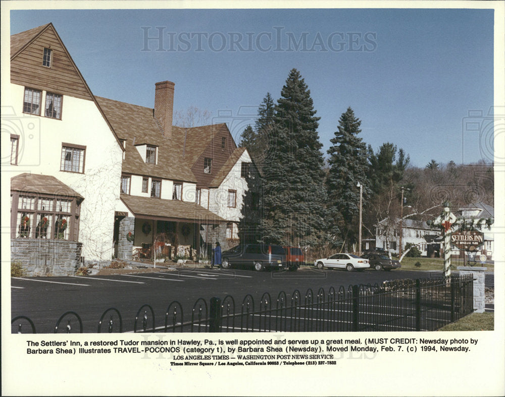 1994 Press Photo Tudor Mansion Hawley Settler Restore - Historic Images
