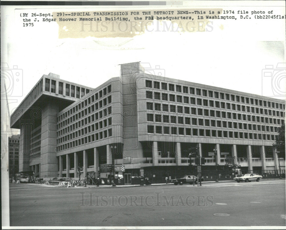 1975 Press Photo J. Edgar Hoover Memorial Building FBI - Historic Images