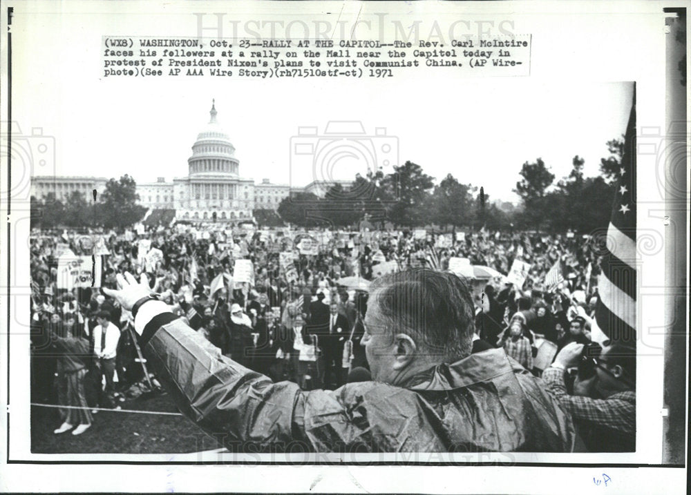 1971 Press Photo The Rev. Carl McIntire At Rally - Historic Images