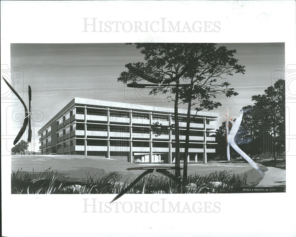 1967 Press Photo Bendix Corp. Proposed Office Building - Historic Images