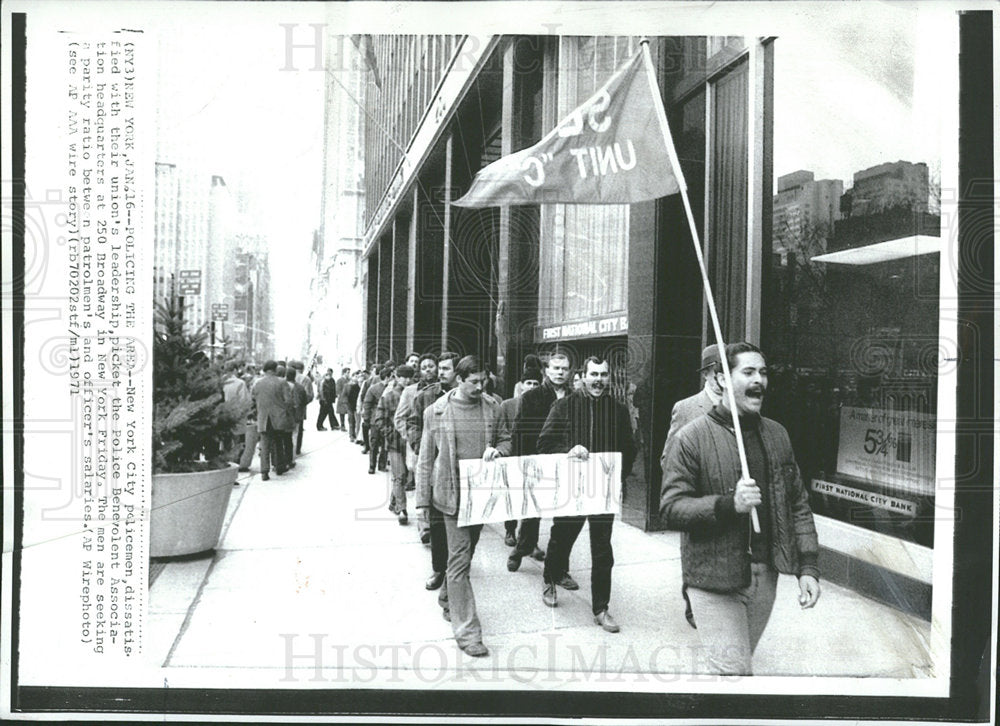 1971 Press Photo Police Benevolent Association New York - Historic Images