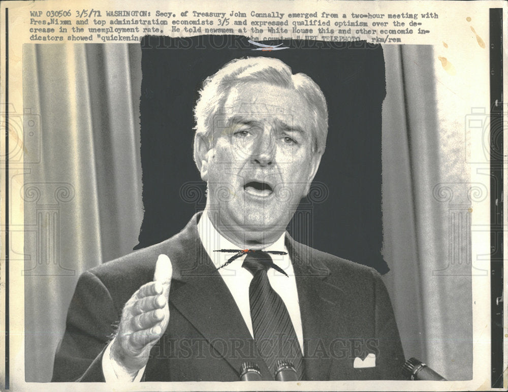 1971 Press Photo John Connally 39th  Governor of Texas - Historic Images