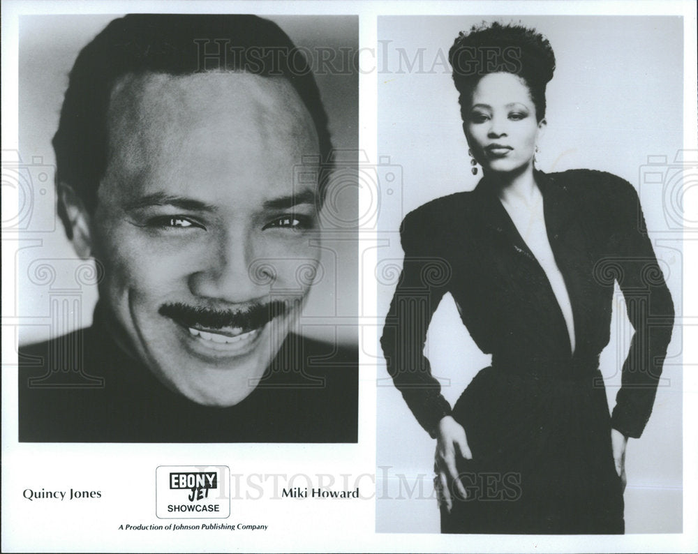 1990 Press Photo Quincy Jones Miki Howard Ebony Film  - Historic Images