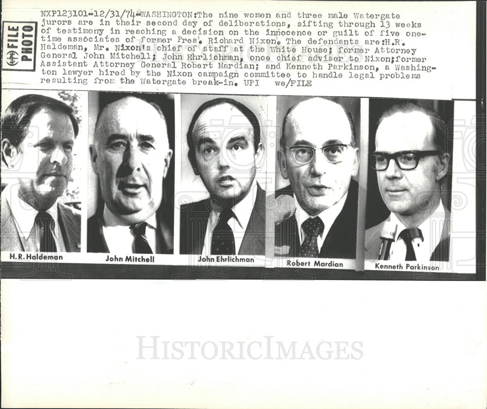 1974 Press Photo Robert Mardian US Republican Party - Historic Images