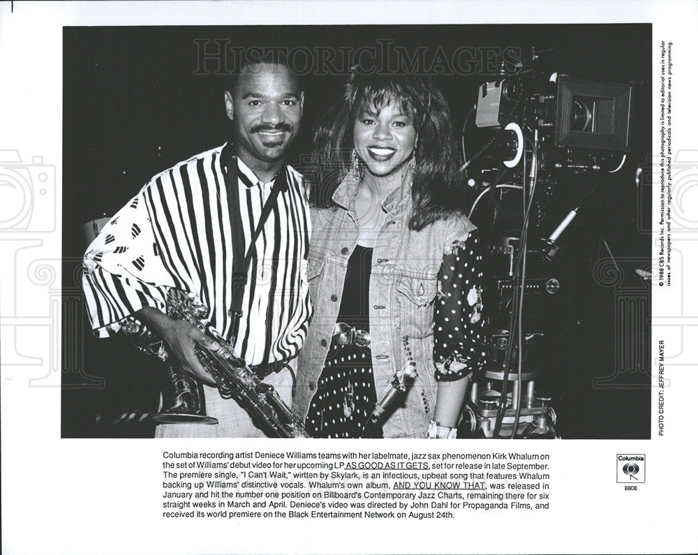 1988 Press Photo Kirk Whalum Saxophonist Songwriter - Historic Images