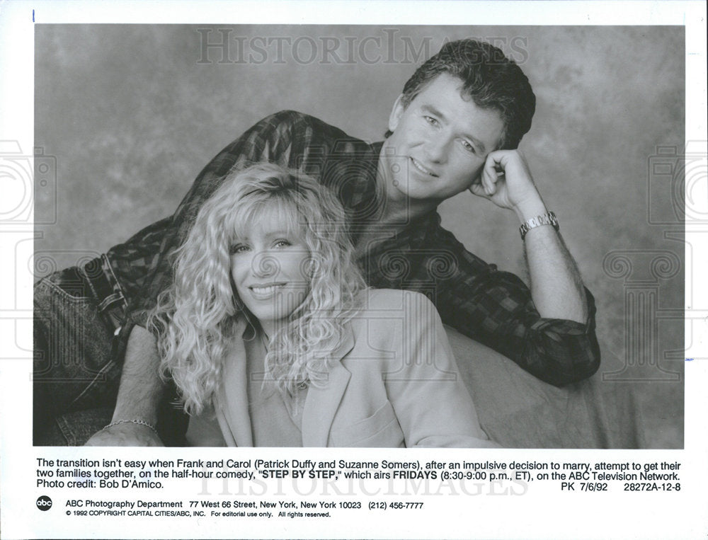 1992 Press Photo Patrick Duffy Suzanne Somers Step Acts - Historic Images