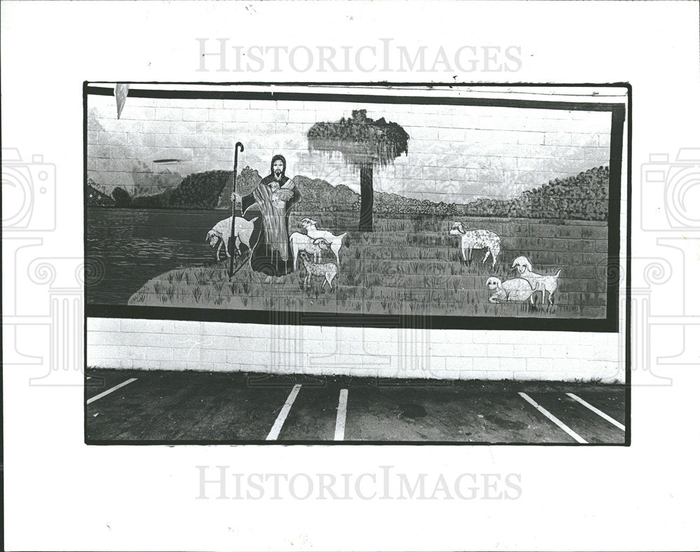1982 Press Photo Chorch god prophecy murals detroit  - Historic Images