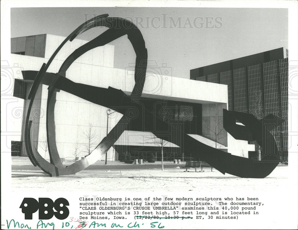 1981 Press Photo Claes Oldenburg sculptors modern long - Historic Images