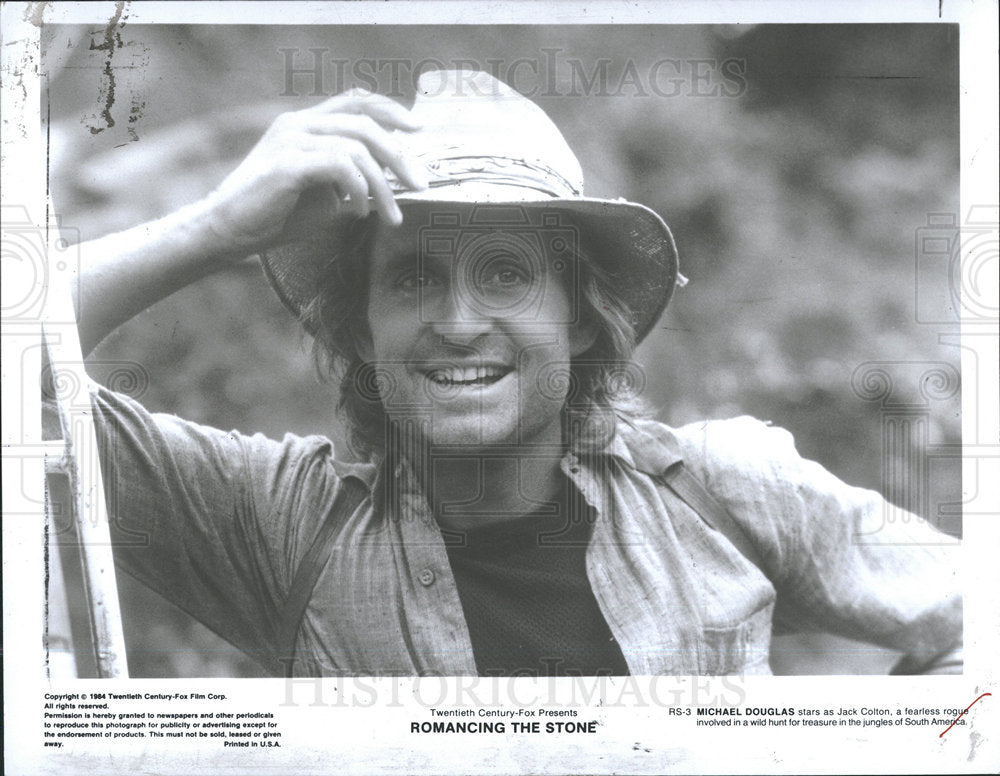 1984 Press Photo Michael Douglas Jack Colton America  - Historic Images