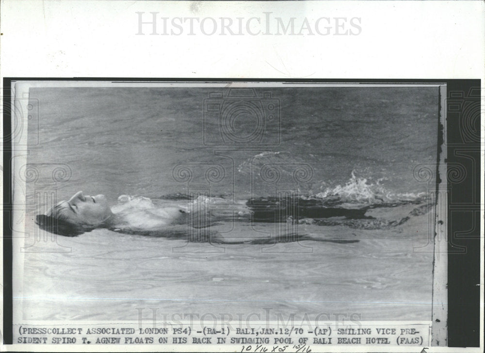 1970 Press Photo Spiro Agnew Swimming pool Bali beach  - Historic Images