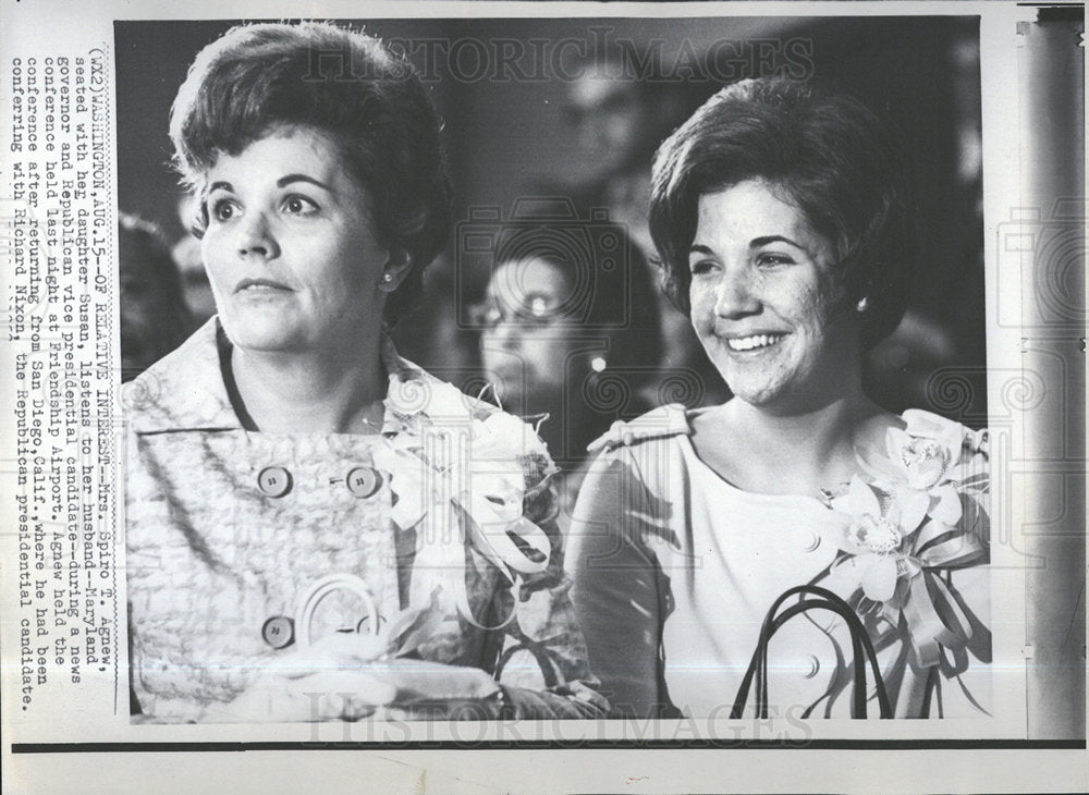 1968 Press Photo Spiro Agnew Susan Maryland governor  - Historic Images
