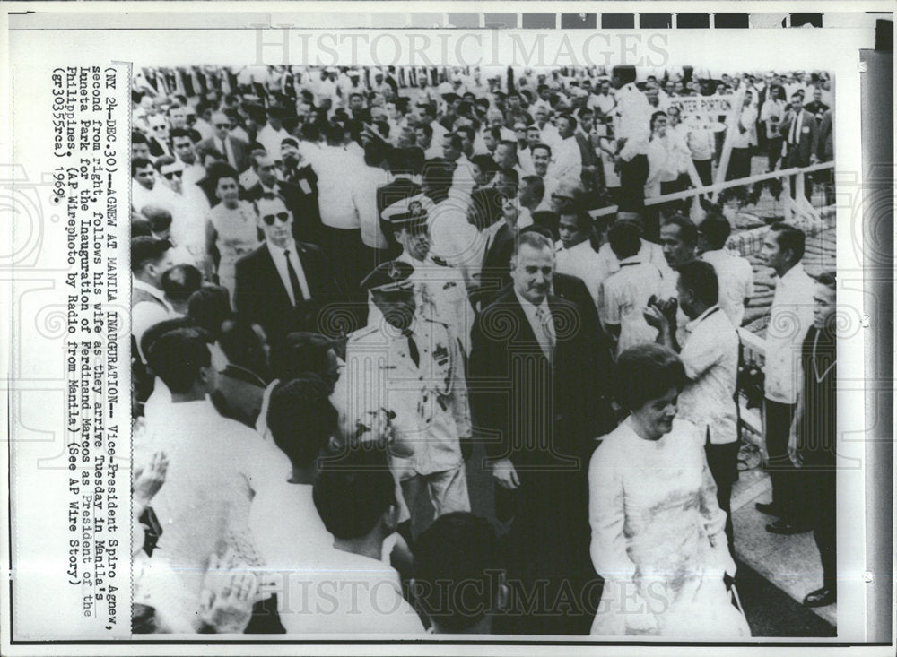 1969 Press Photo Vice Pres. Spiro Agnew Luneta Park - Historic Images