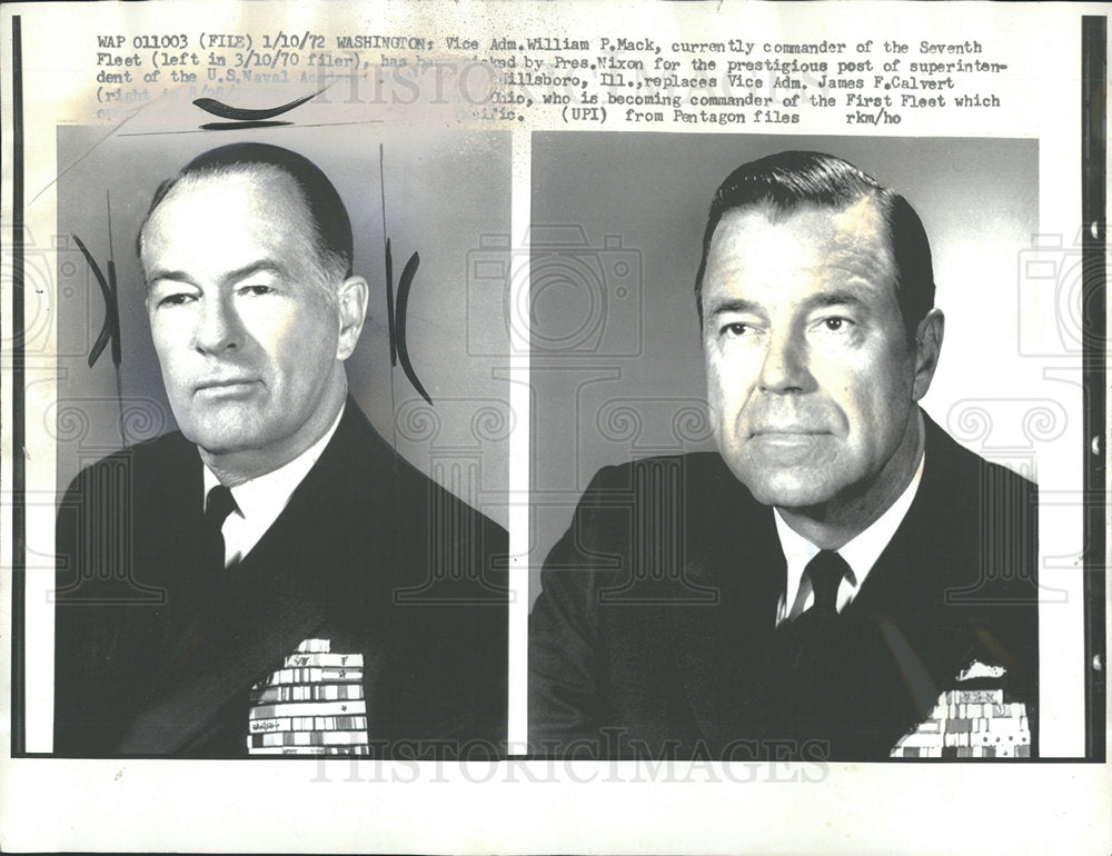 1972 Press Photo Wan P Mack US Navy General Chicago - Historic Images